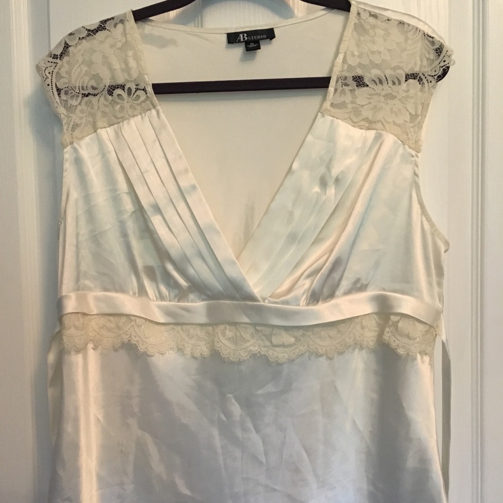 Silk cream top